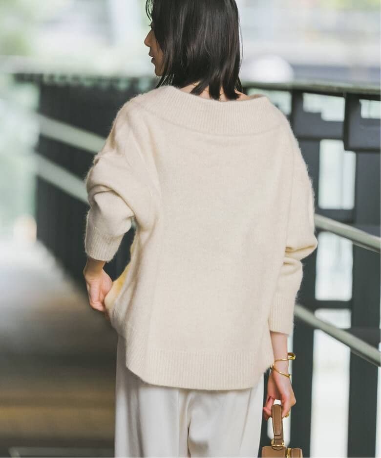 NOBLE　YAK/ヤク ワイドVネックニット