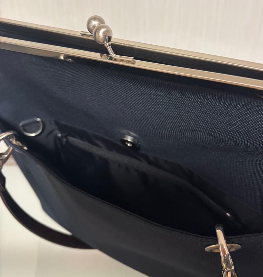 アヤノコウジ　がま口キャリートートバッグ　コーデュラ　ダークネイビー　ビジネス