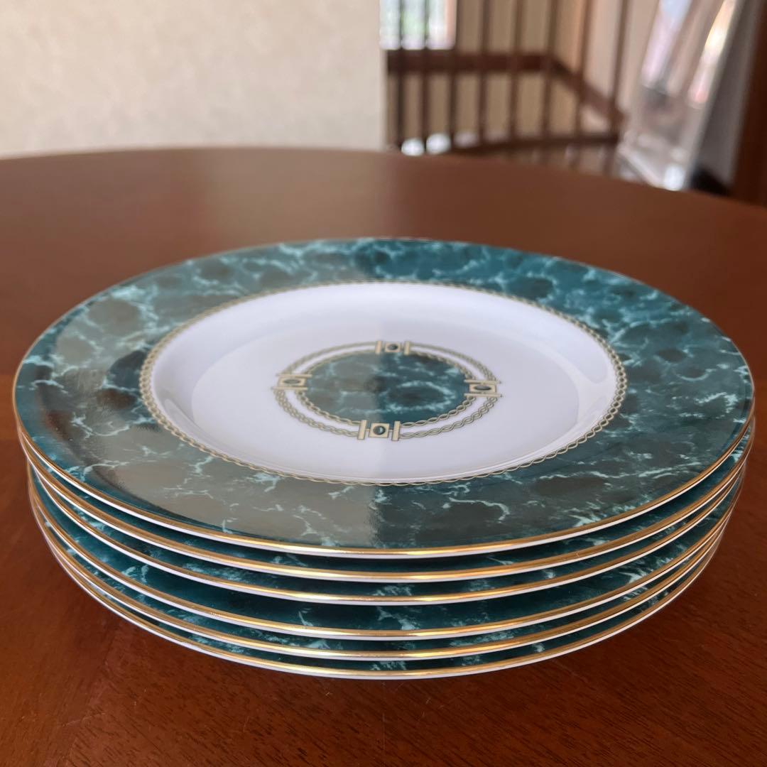 【希少品】英国製　ロイヤルウースター★メディチグリーン★デザート皿　6枚