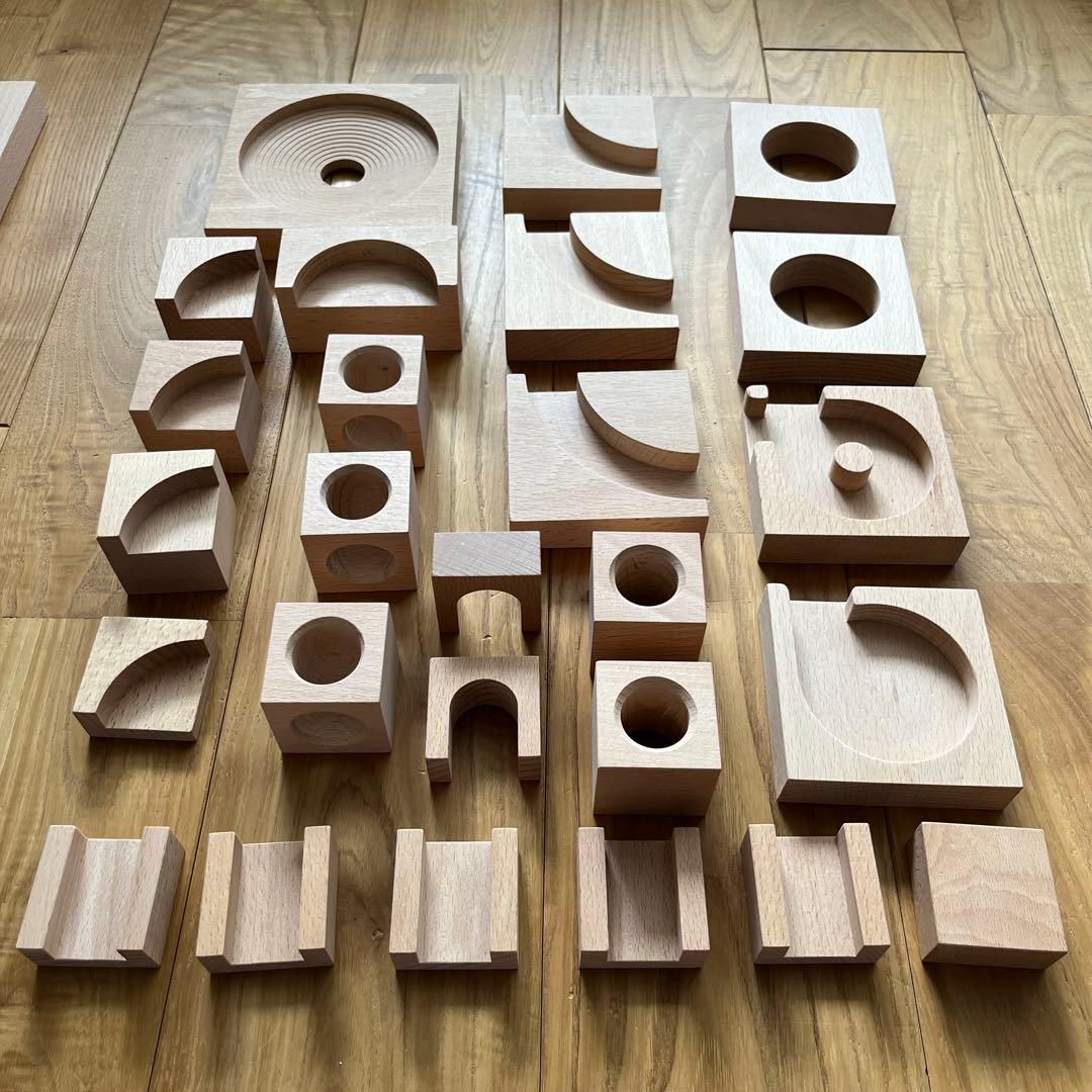 40mm小さな大工さん　積み木レールセット収納箱付き