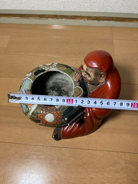 767 九谷焼　達磨　灰皿　時代物