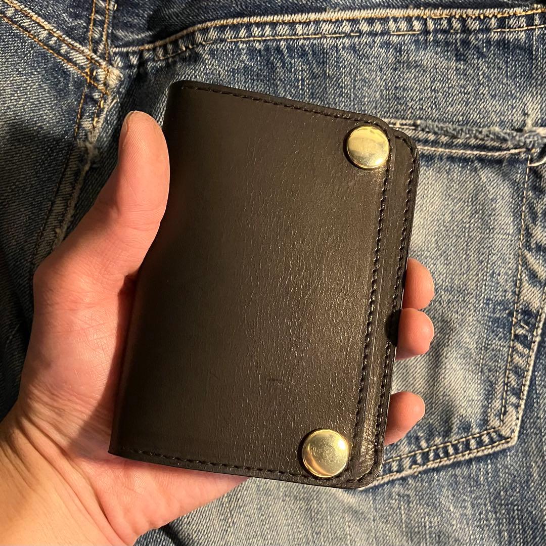 お札が折れない！ミドルトラッカーウォレット 3層 ブラス 栃木レザー