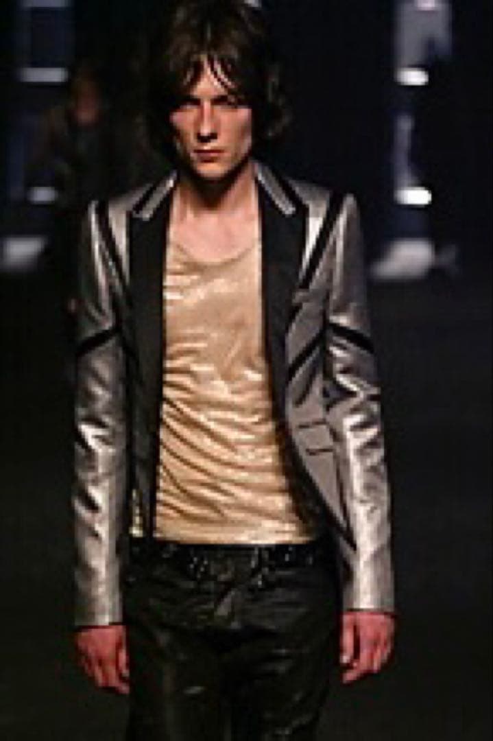 d*7様 難あり Dior homme 04SS strip期 レザーパッチタン