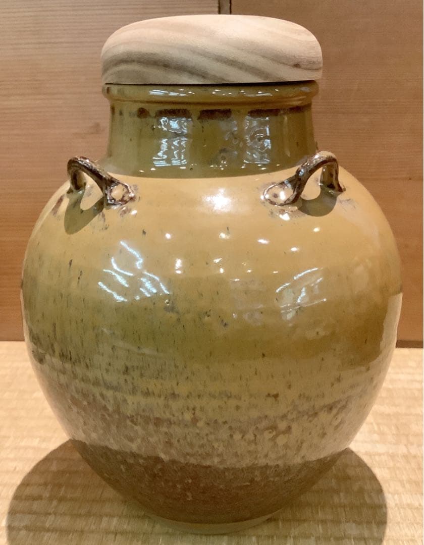 【茶道具】13代八仙作 高取焼飾壺 茶壷