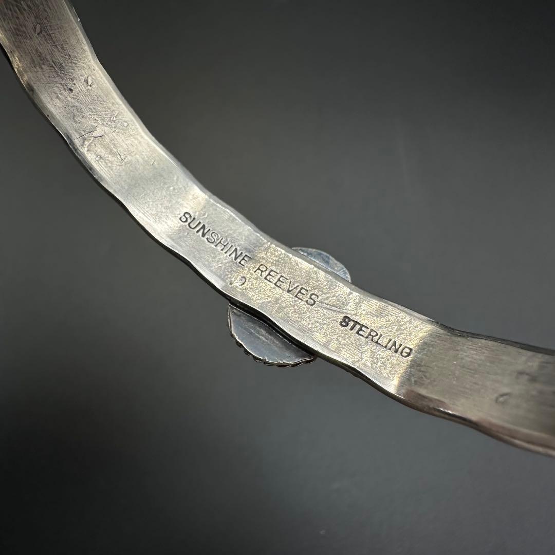 Navajo Sunshine Reeves ターコイズ スタンプワークバングル