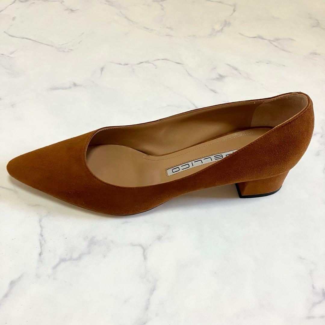 【未使用級】PELLICOペリーコ　ポインテッドトゥ太ヒールパンプスブラウン39