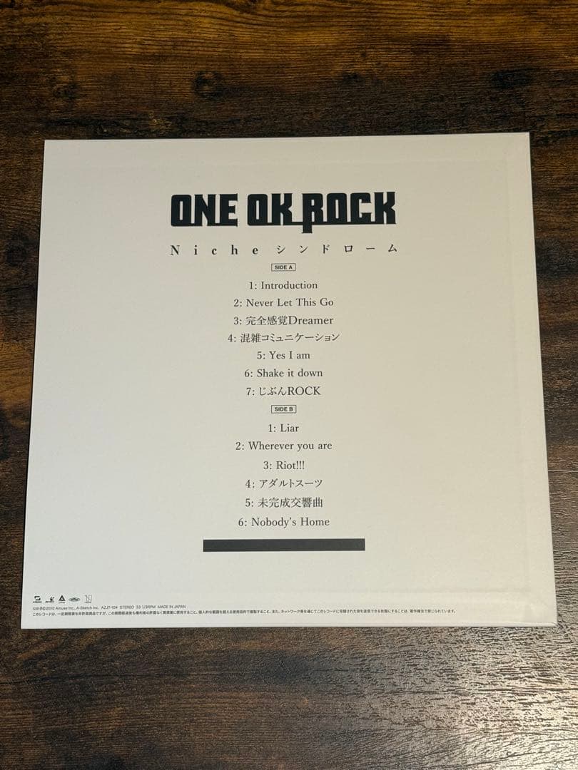新品未使用　ONE OK ROCK ワンオク　Nicheシンドローム　レコード
