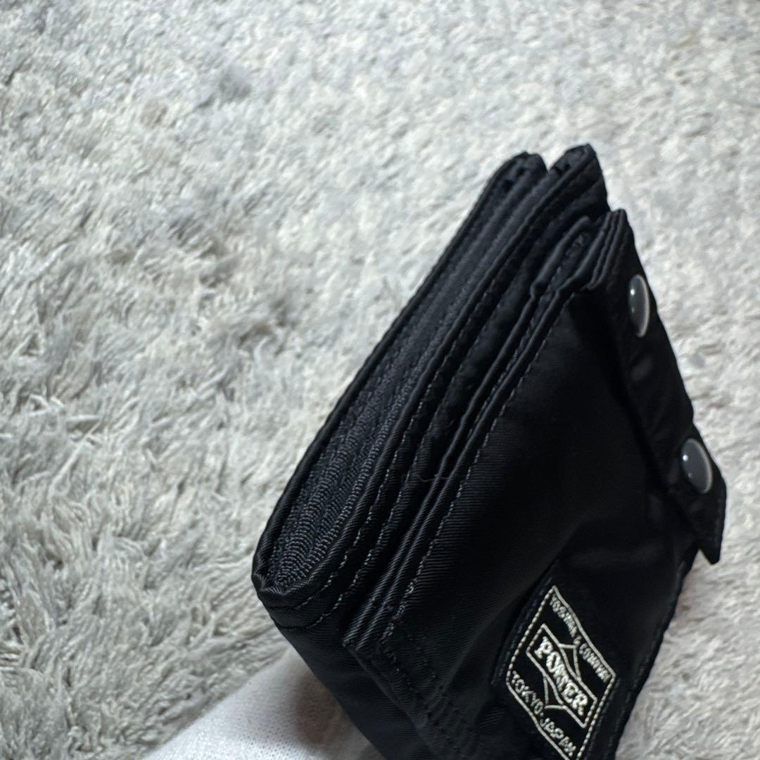 【ほぼ未使用】PORTER ポーター 二つ折り財布 ナイロン ブラック