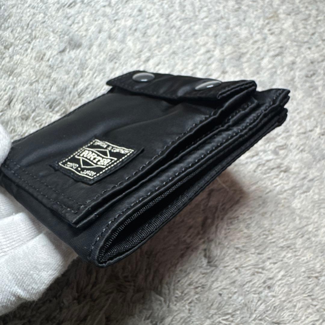 【ほぼ未使用】PORTER ポーター 二つ折り財布 ナイロン ブラック