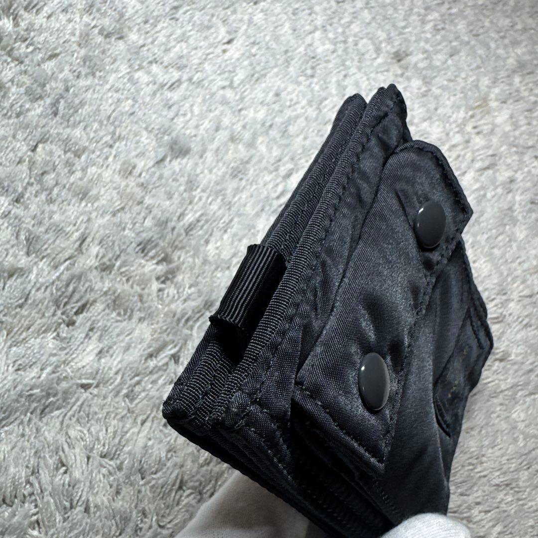 【ほぼ未使用】PORTER ポーター 二つ折り財布 ナイロン ブラック