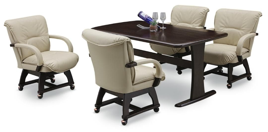 SK DCMD 2脚　回転式ダイニングチェア　アームチェア　ナチュラルDブラウン