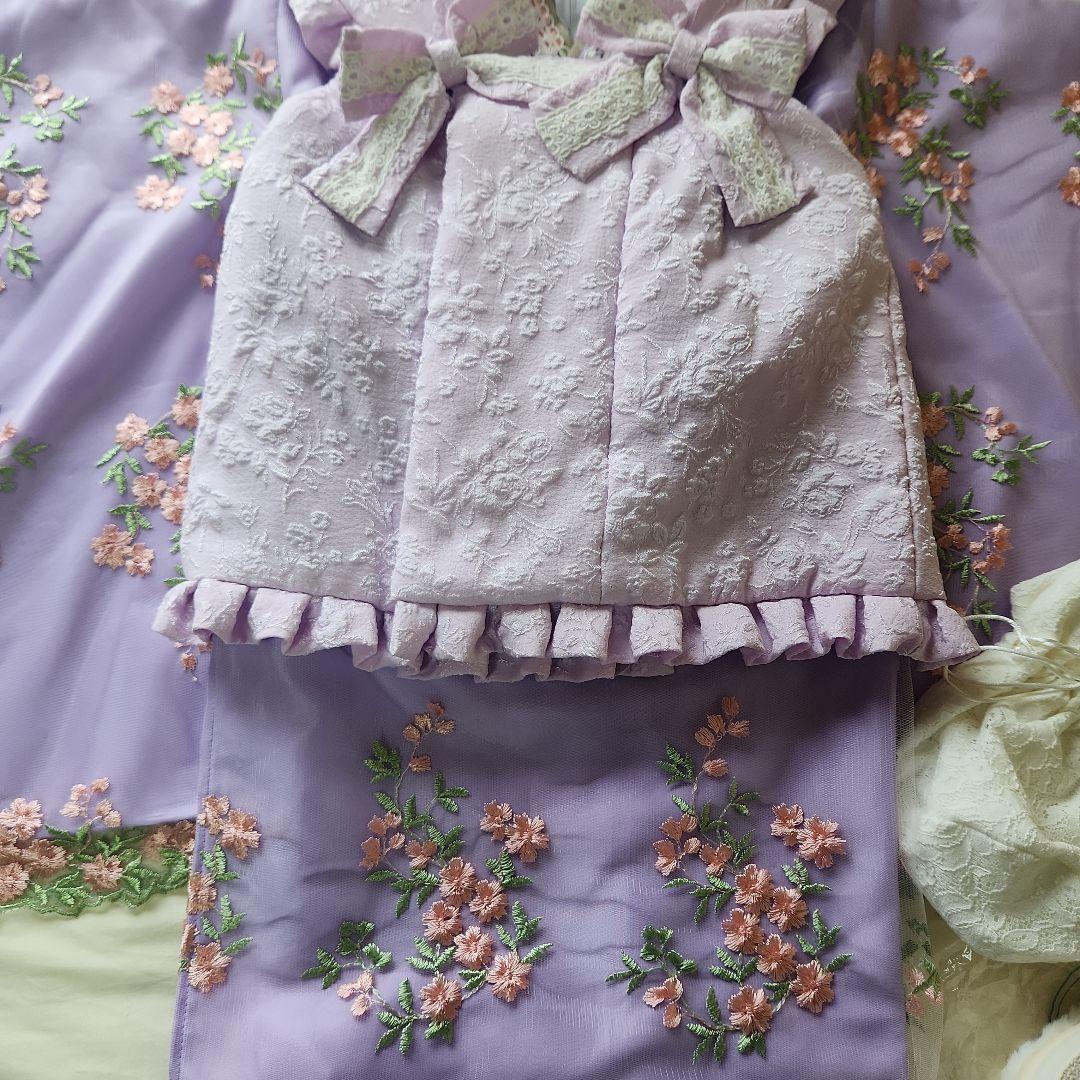 キャサリンコテージ　七五三　ライラック着物×若紫被