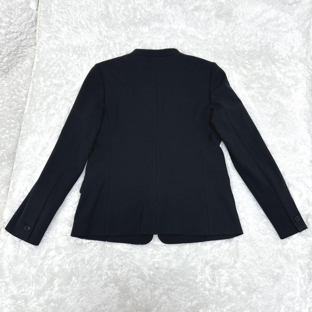 【美品】PLST ウォームリザーブカラーレスジャケット　パンツ　黒　セットアップ