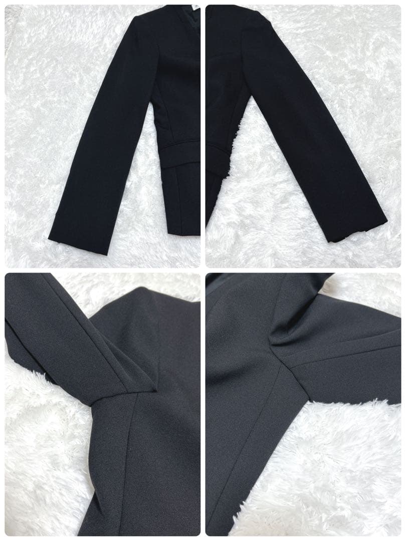 【美品】PLST ウォームリザーブカラーレスジャケット　パンツ　黒　セットアップ