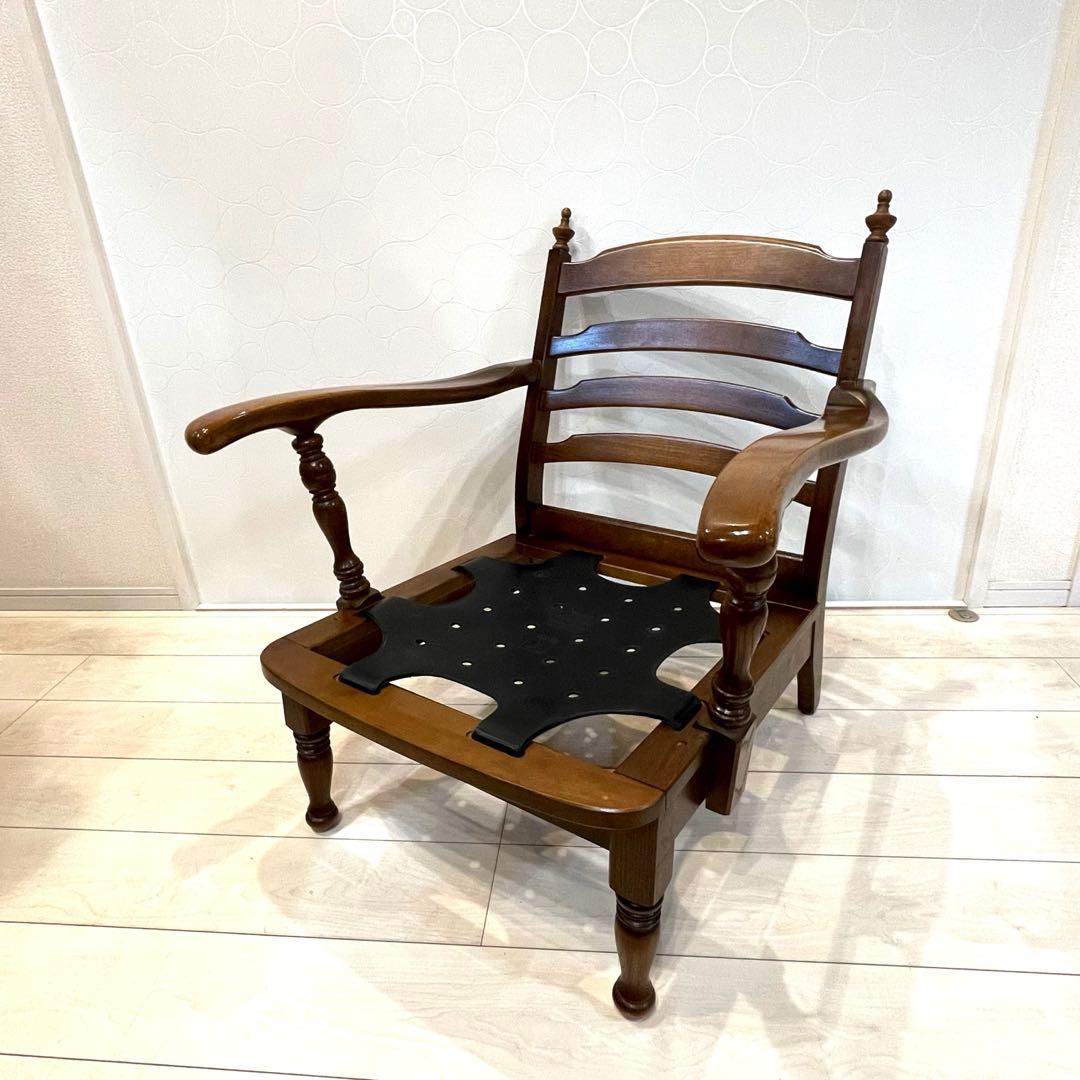 【希少】飛騨産業 穂高 キツツキマーク 花柄 ラウンジチェア アームチェア