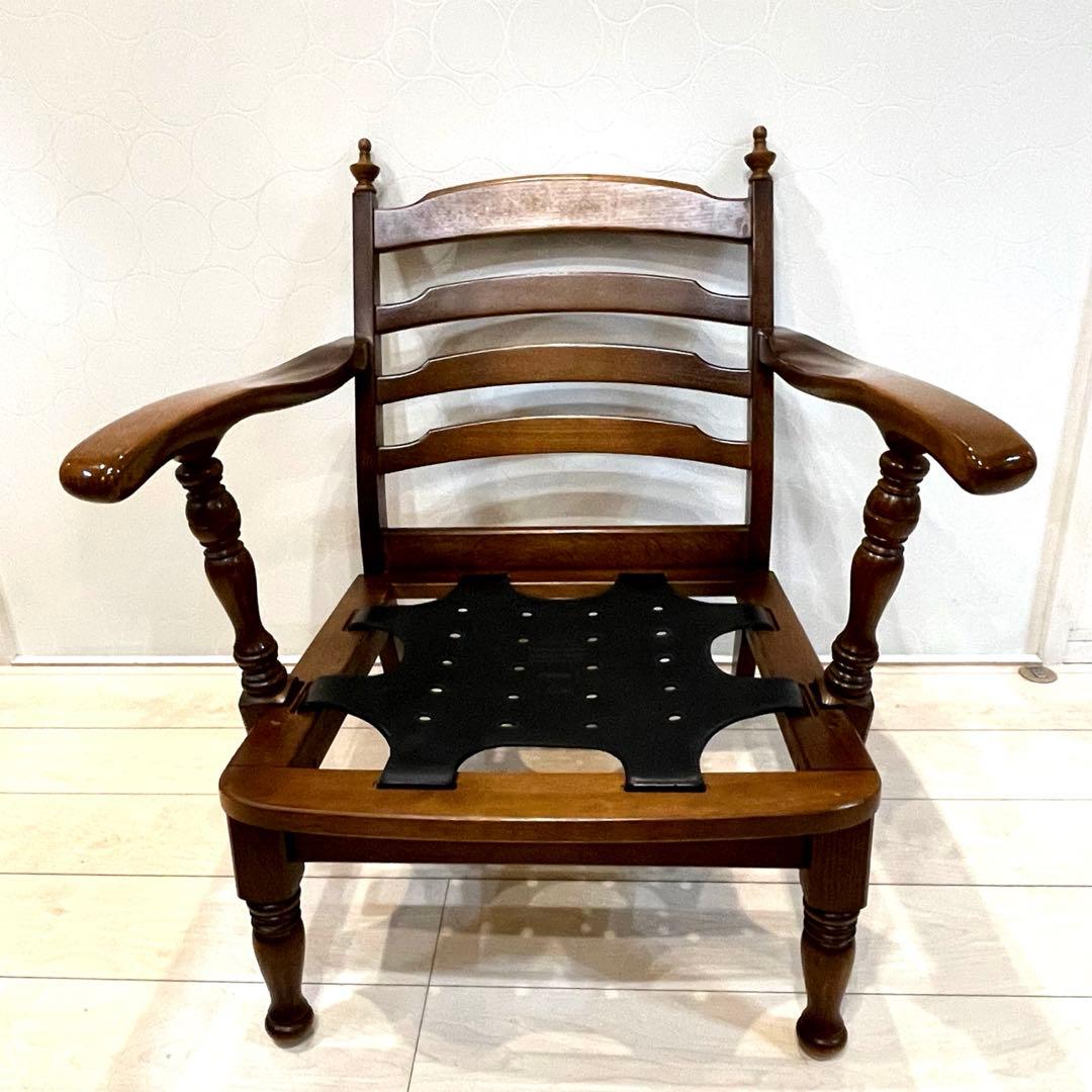 【希少】飛騨産業 穂高 キツツキマーク 花柄 ラウンジチェア アームチェア