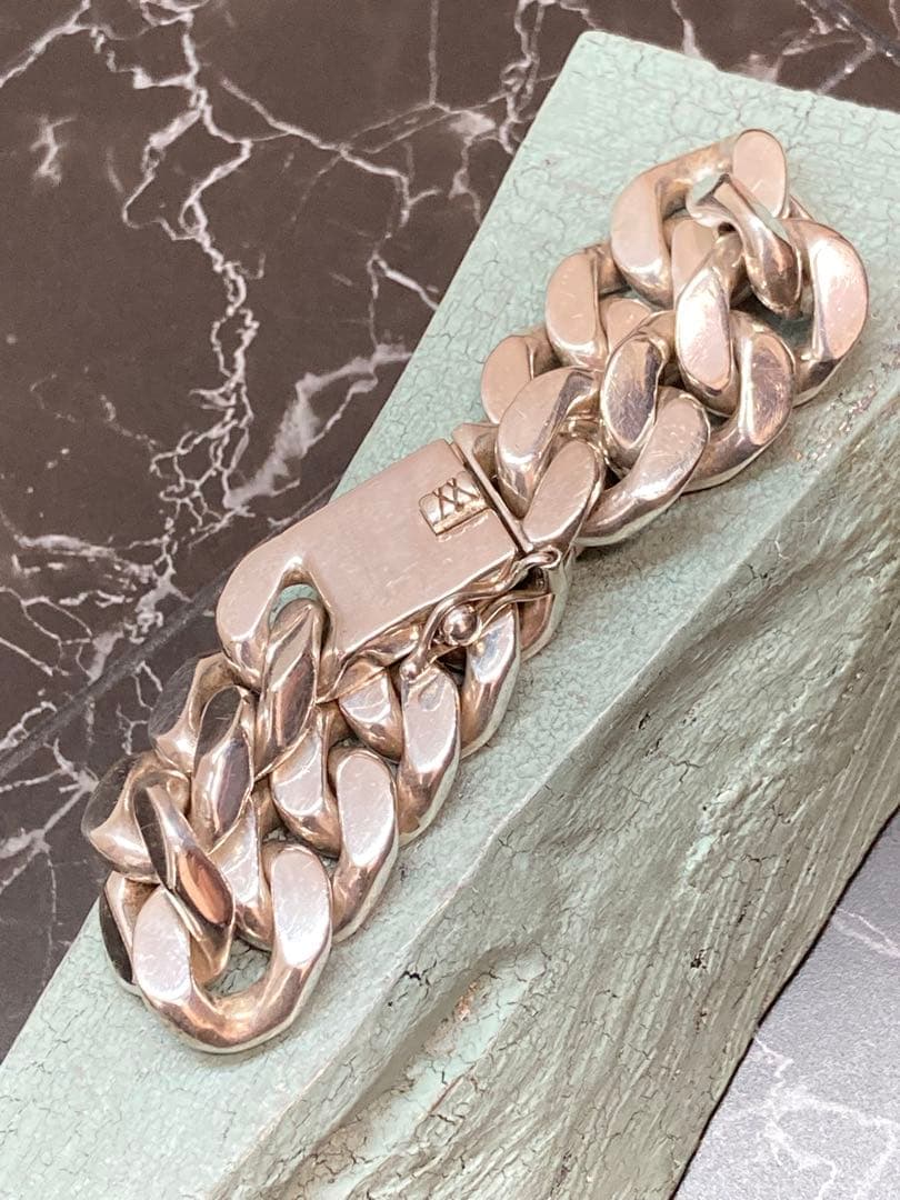 [51] Silver925 / 150g 2面 喜平ブレスレット ヴィンテージ