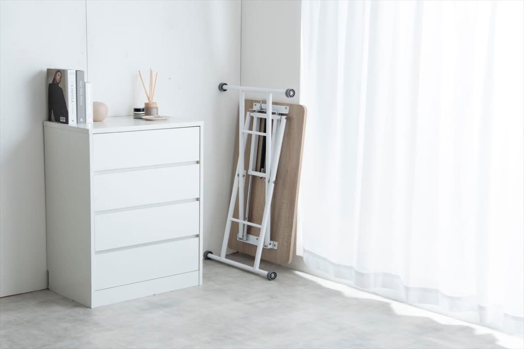 【送料無料】【幅90cm】無段階ガス圧昇降式テーブル 木目調 高さ調節