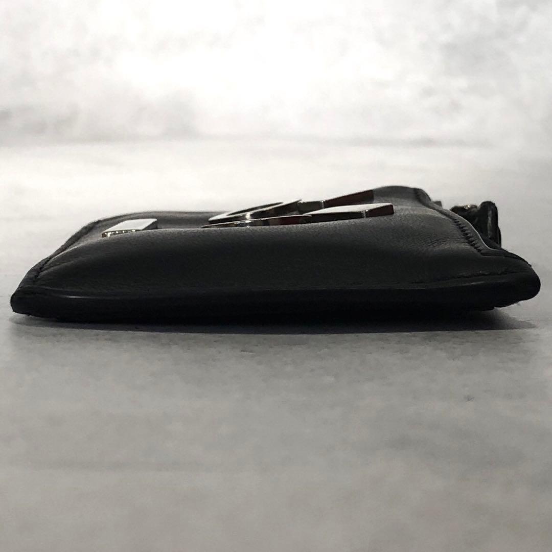 FENDI ロボットフェイス フラグメントケース レザー ブラック 小銭入れ