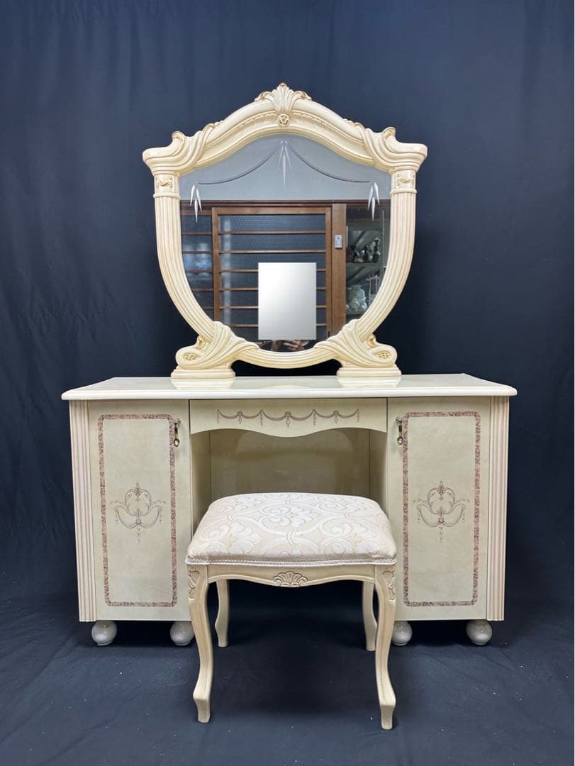 最高級イタリア家具レオナルド ドレッサー ロココ調 鏡台 化粧台Quincy’s