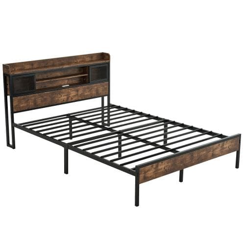 ベッドフレーム ダブル ダブルベッド パイプベッド コンセント付き 宮付き 木