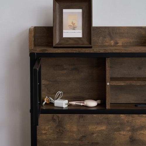 ベッドフレーム ダブル ダブルベッド パイプベッド コンセント付き 宮付き 木