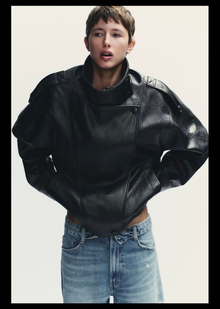 【ZARA】フェイクレザージャケット※完売品 XS