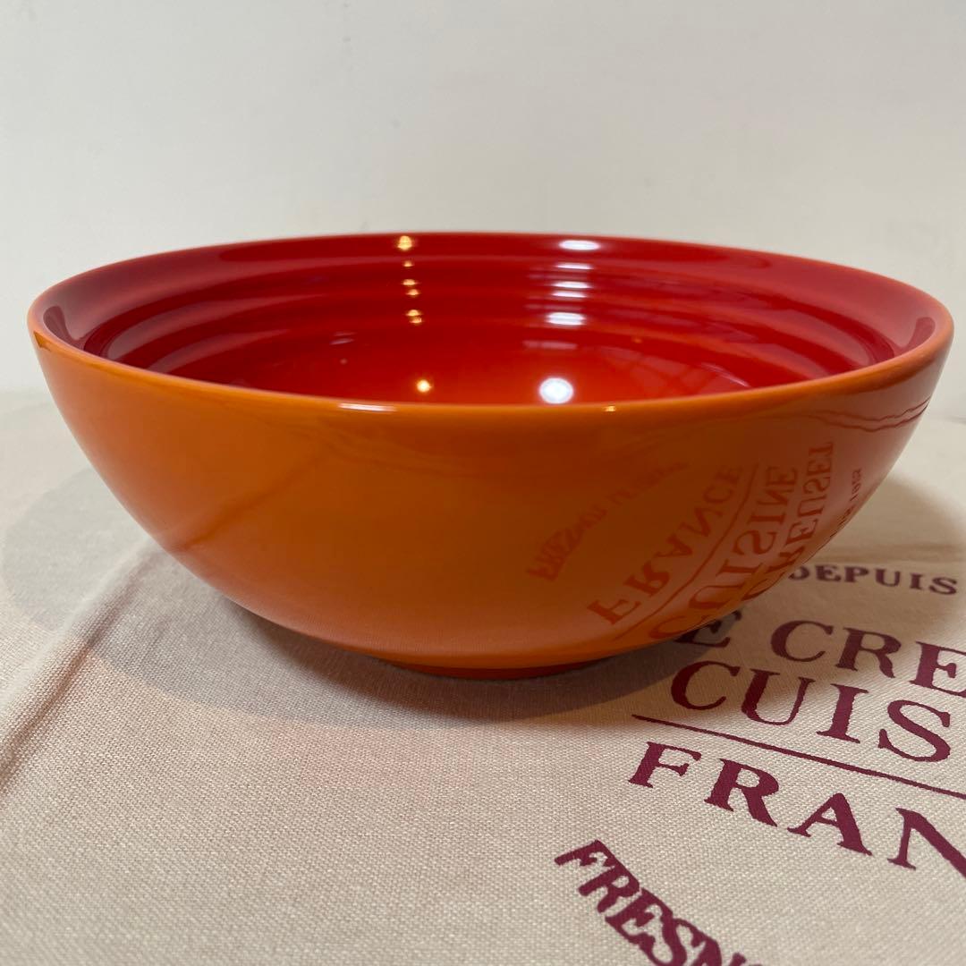 《新品》オレンジ ルクルーゼ シリアルボウル＆ラウンドディッシュ
