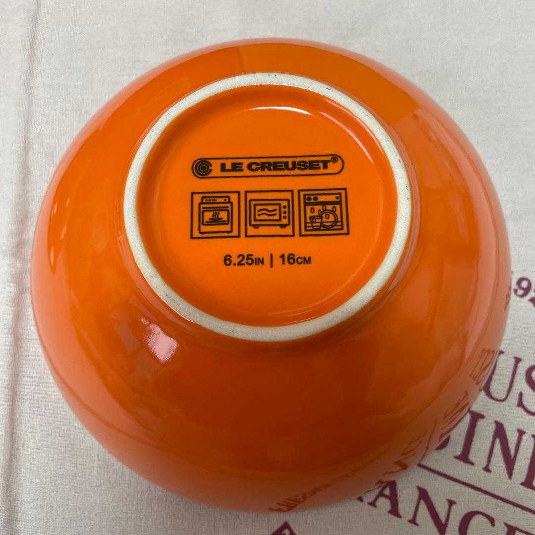 《新品》オレンジ ルクルーゼ シリアルボウル＆ラウンドディッシュ