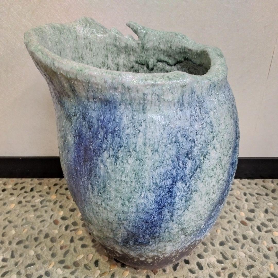 値下げ【新品・未使用】清流　傘立　へちもん　信楽焼　インテリア　鉢カバー　壺