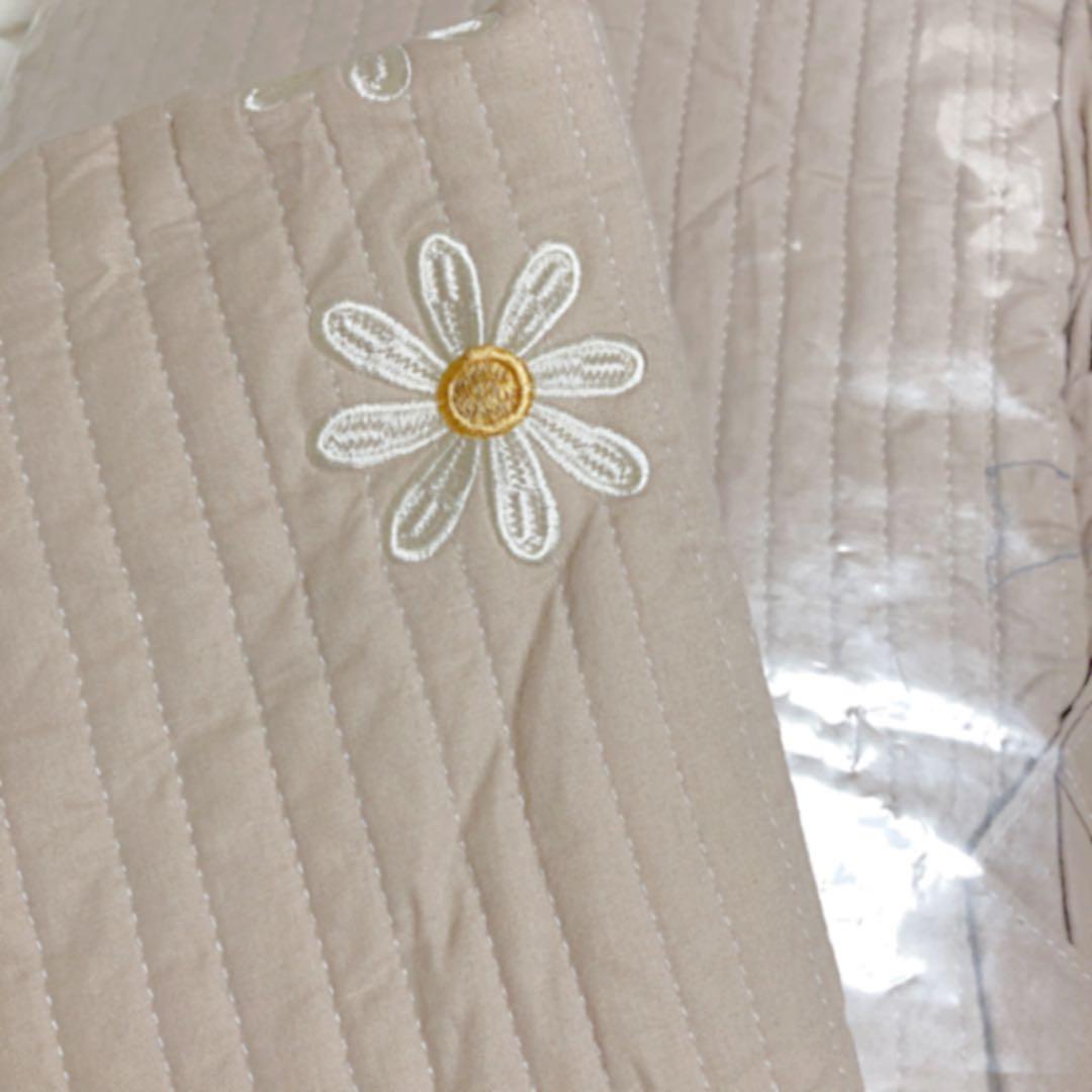 韓国雑貨 デイジー刺繍カラーキルト掛け布団＆枕カバー セット