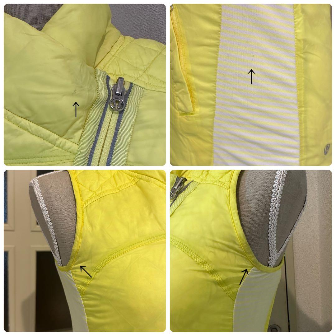 ルルレモン　lululemon 中綿　ベスト　リバーシブル　イエロー　蛍光色