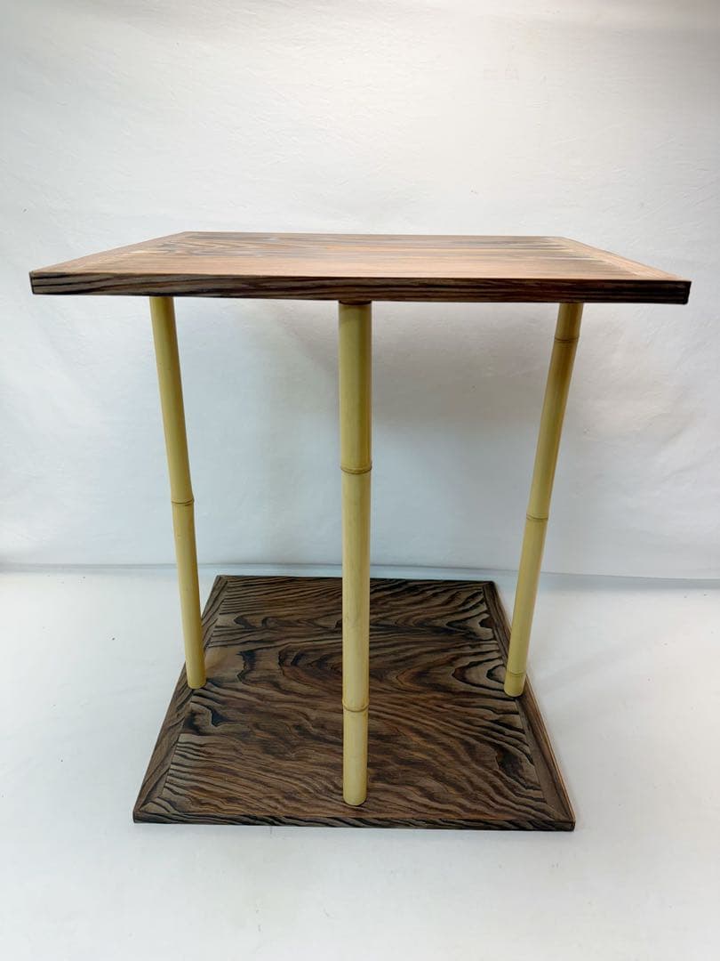 ほぼ未使用 茶道具 玄々斎好写 五行棚 焼杉 組み立式 紙箱