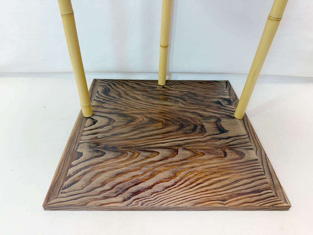 ほぼ未使用 茶道具 玄々斎好写 五行棚 焼杉 組み立式 紙箱