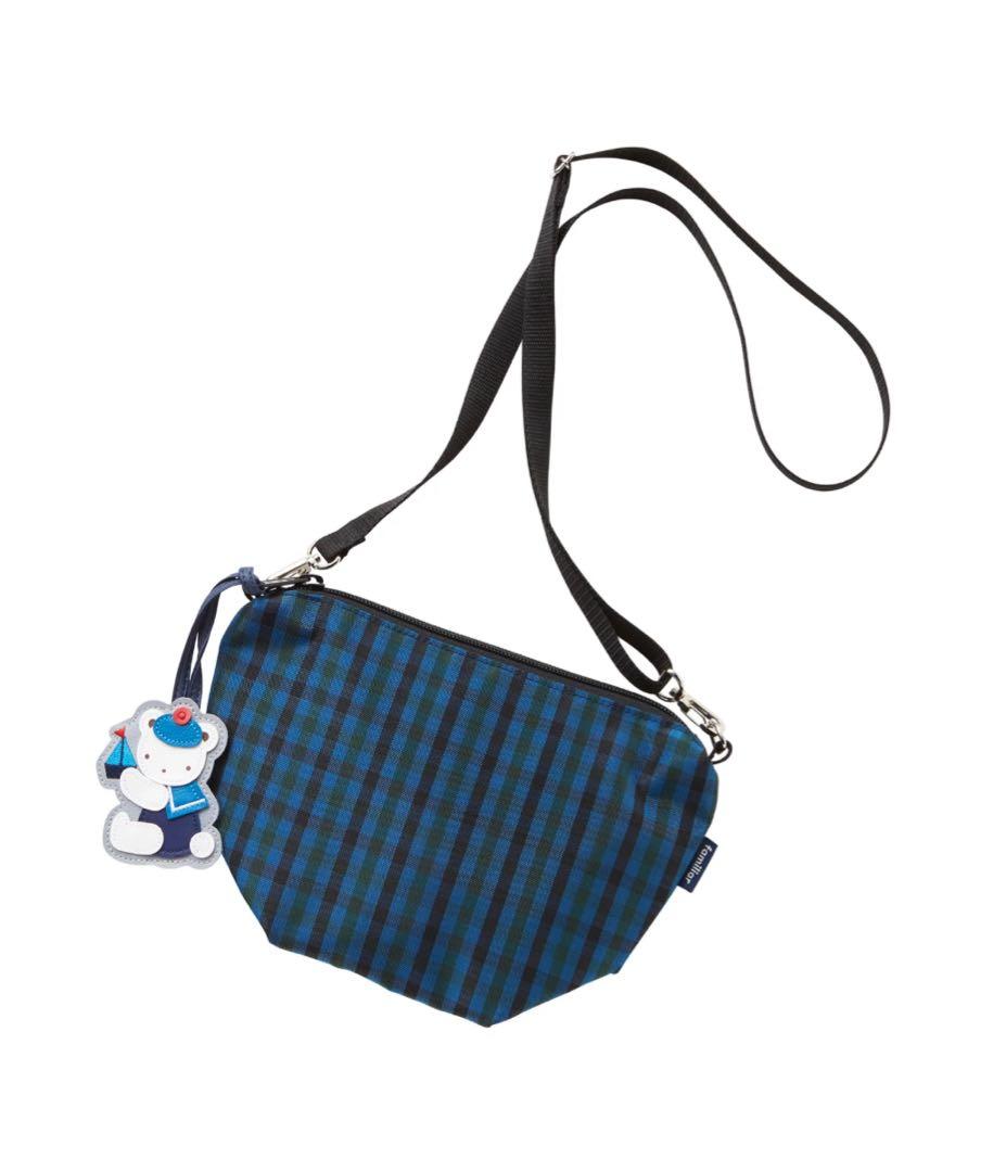 familiar ポシェット 青系ファミリアチェック 新品 未使用 未開封