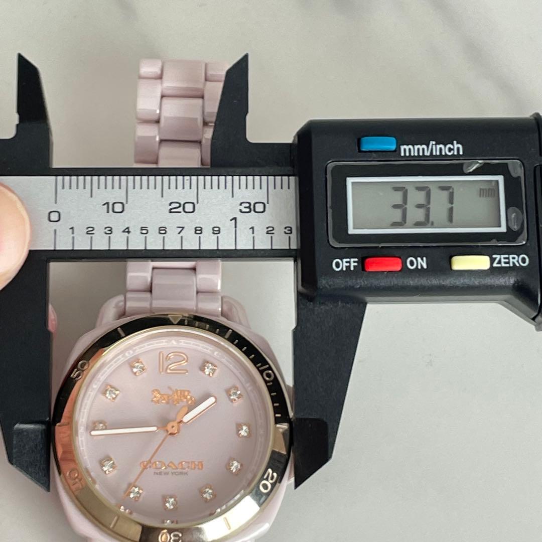 稼動品　美品　COACH コーチ　セラミック　11Pストーン　腕時計