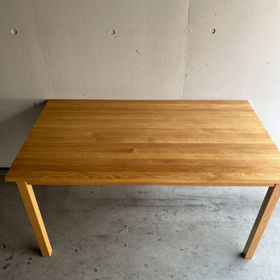 美品・廃盤希少★無印 無垢材ダイニングテーブル・オーク材・幅１４０ｃｍ