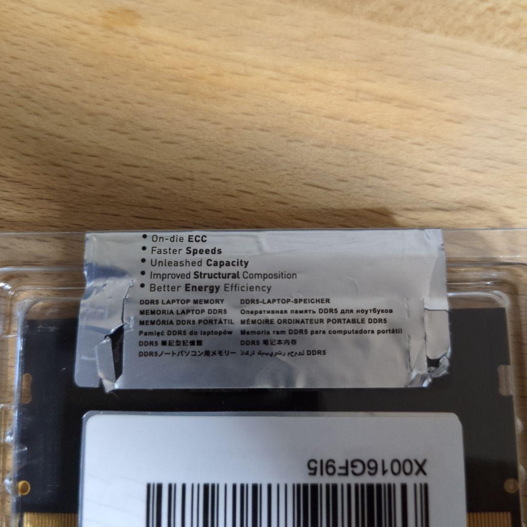 ddr5メモリ 16gb Team ノート用　5600