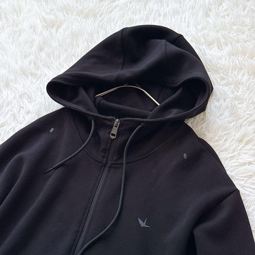 XLサイズ✨1PIU1UGUALE3 ロゴパーカー フーディ フルジップ 黒