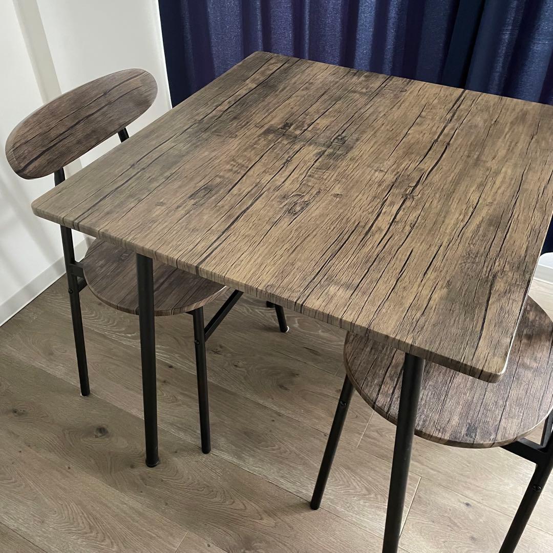 ダイニングテーブル　チェア　3点セット　アイアン　2人掛け