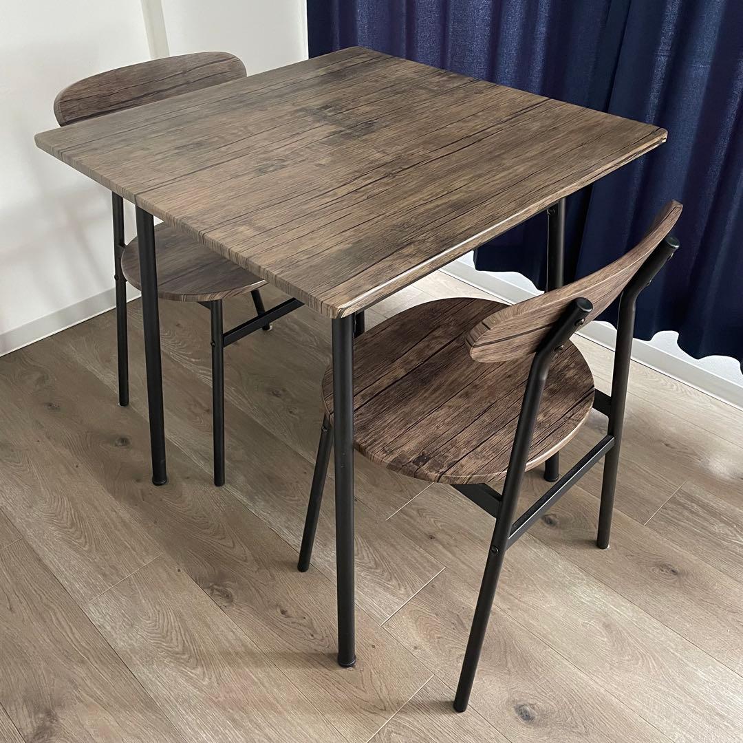 ダイニングテーブル　チェア　3点セット　アイアン　2人掛け