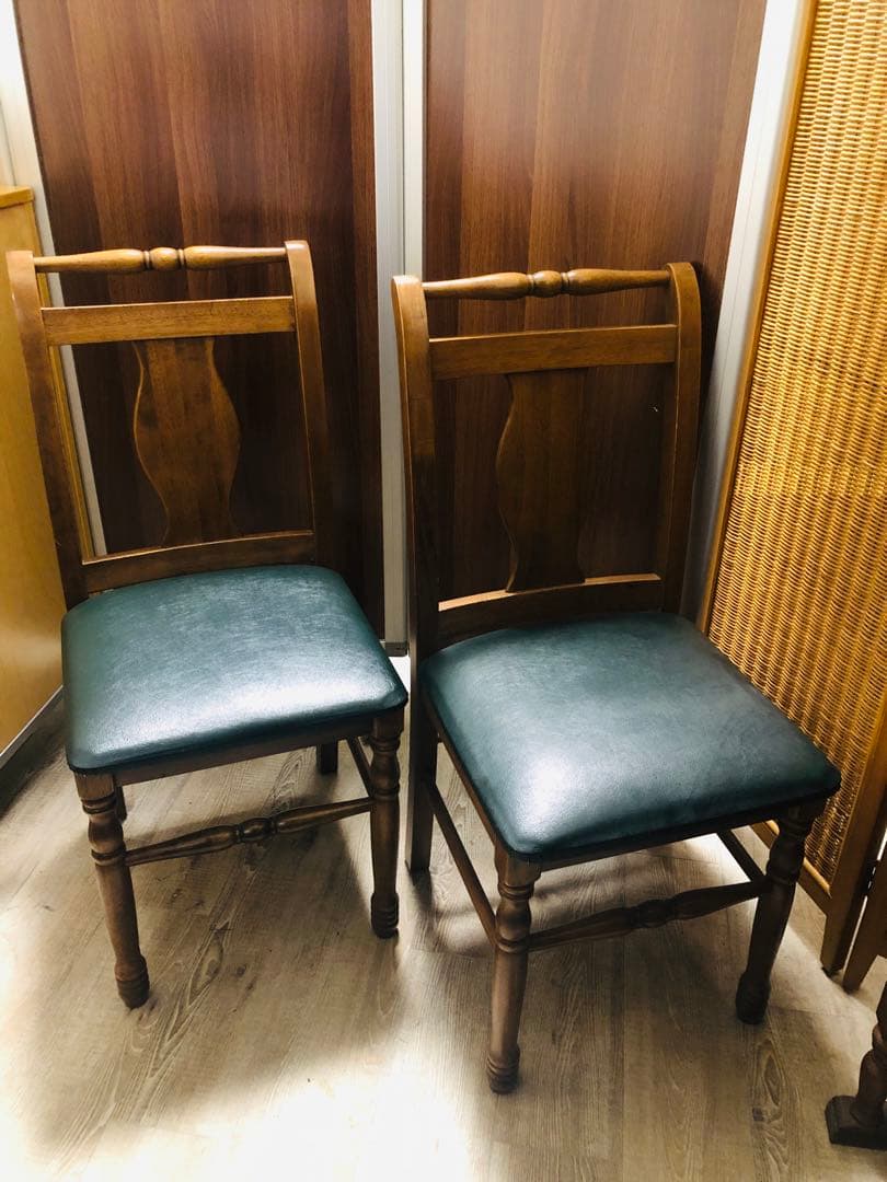 アンティーク　木製ダイニングチェア 2脚セット