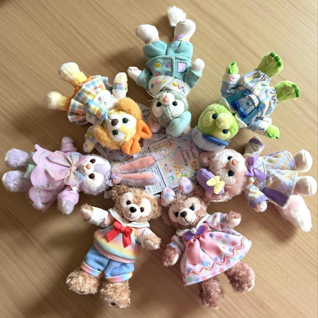 ダッフィー＆フレンズ　ハートフェルトレターズオブフレンドシップ　ぬいぐるみバッチ