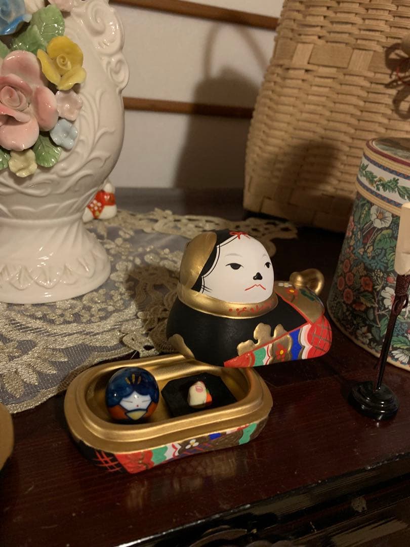 犬筥 ひな祭り 雛人形 須はら飾り 須原陶磁工房 完全廃盤品 黒