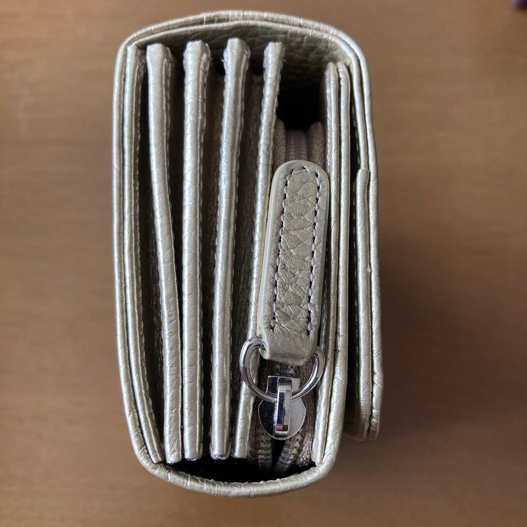 【傳濱野】二つ折り財布　シャンパンゴールド