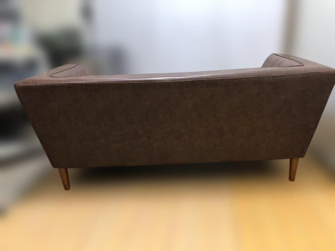 送料無料 2人掛けソファ レザー調 インテリアショップ カフェ風　112925