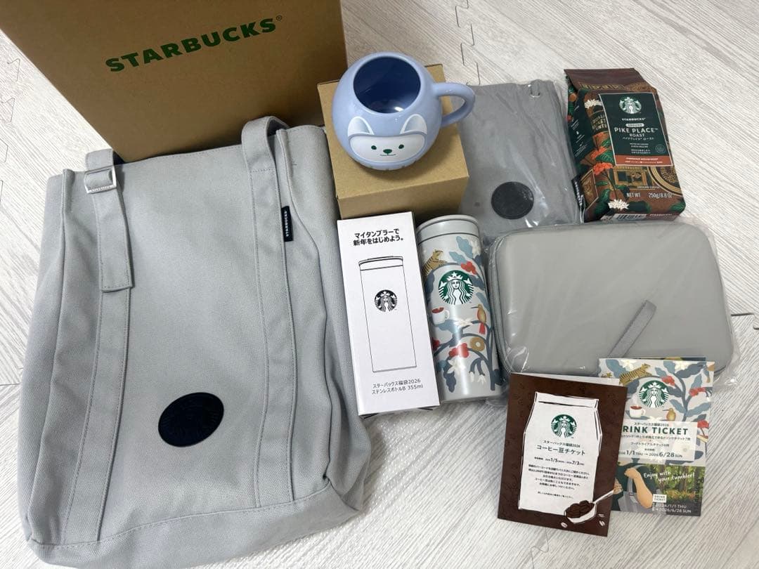 neko、スターバックス 福袋 2026 抜き取りなしトートバッグスタバ