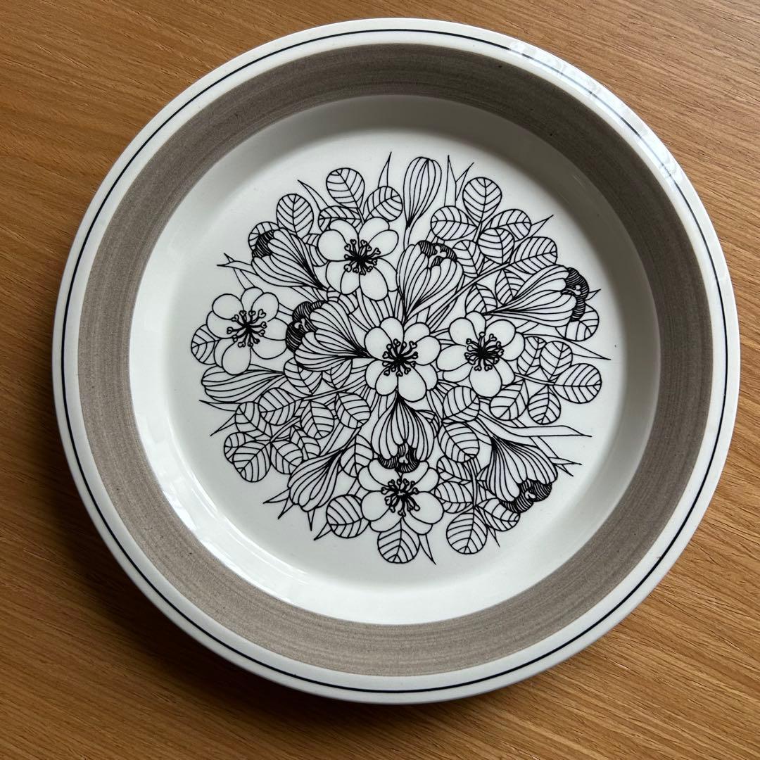 ARABIA クロッカス グレーリム 6客フルセット 1978-79