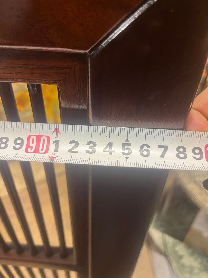 Yasu＊衝立 透かし彫り 螺鈿細工 唐木 間仕切り インテリア 紫檀楔