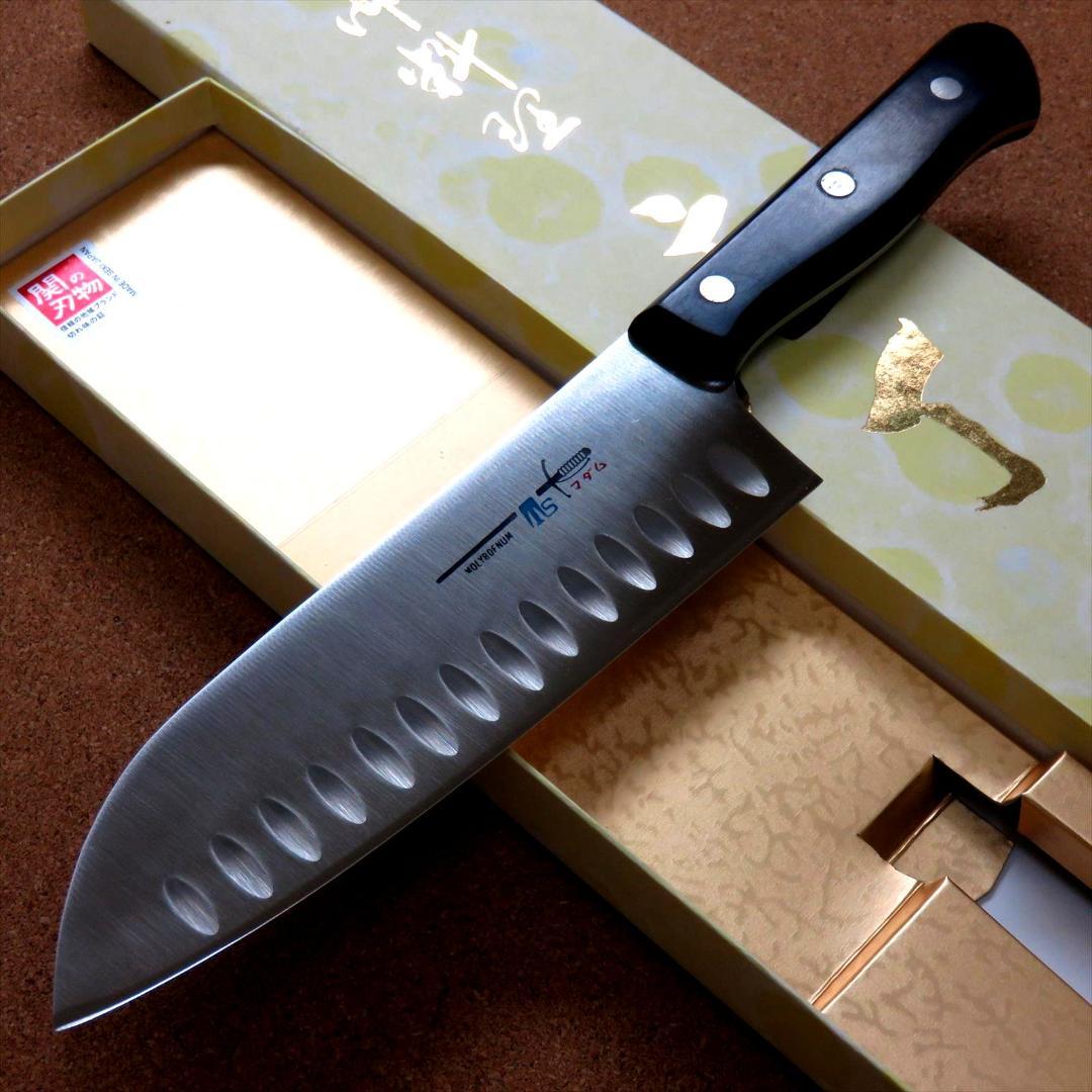 関の刃物 サーモン三徳包丁 170mm モリブデン ディンプル 両刃 万能包丁